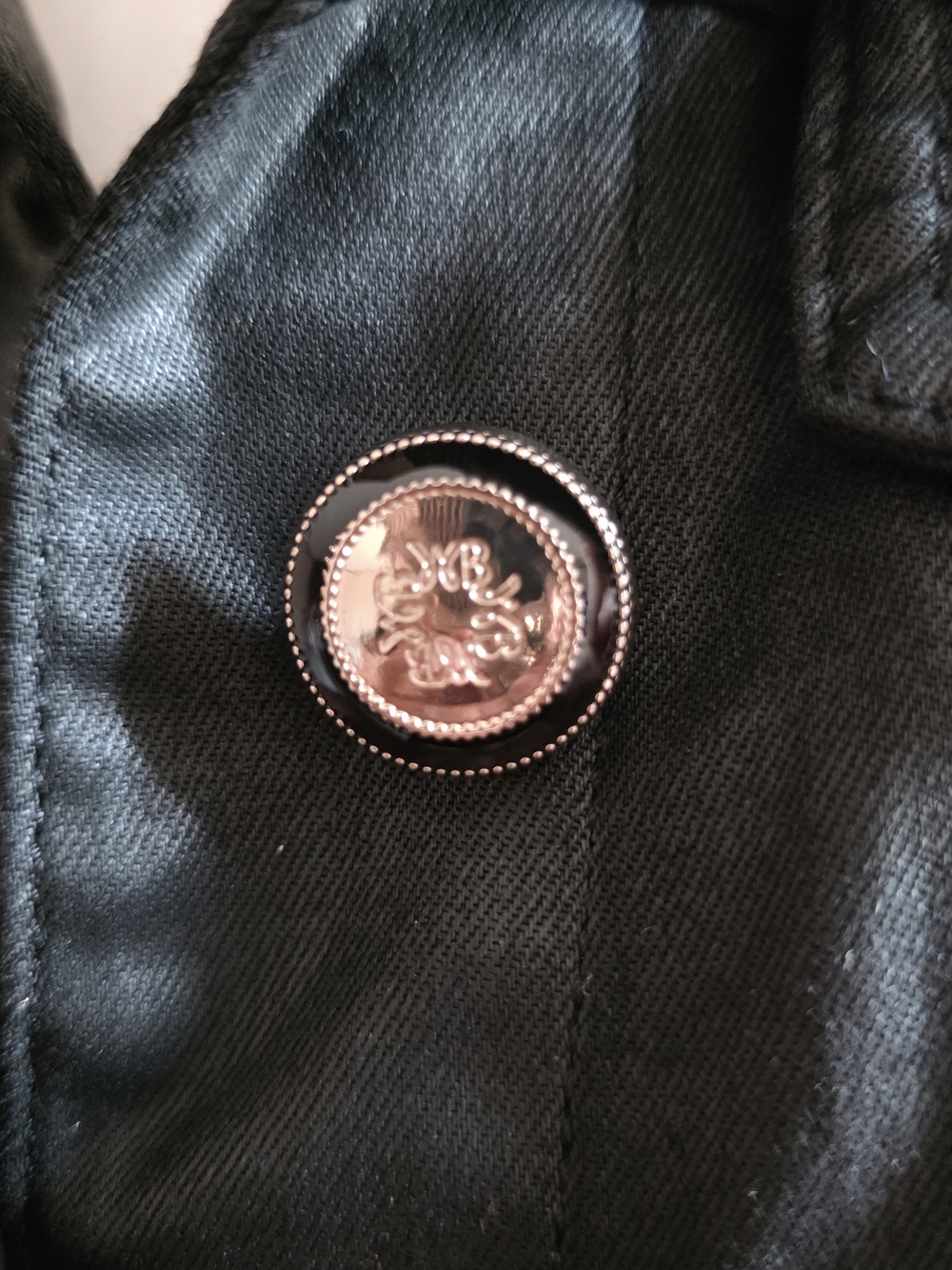 White House Black Market WHBM Black Jacket with Gold Buttons. LP PETIT - Picture 4 of 12